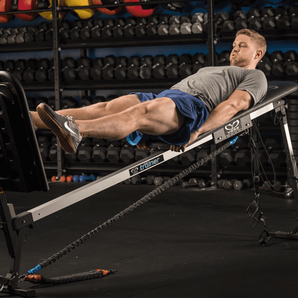 Athlete Using a Vasa Trainer Pro Leg Platform in CrossFit Gym