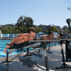 Vasa Athletes Using the Trainer Pro on the Pool Deck