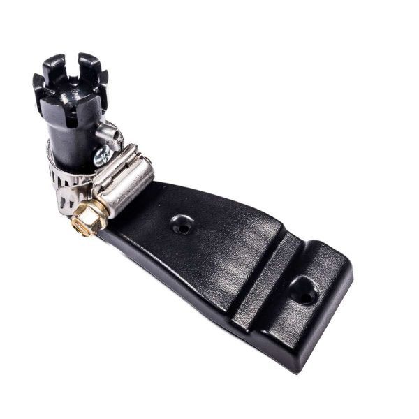 black plastic mount with metal clamp