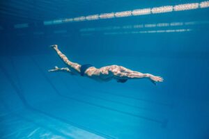 man doing swim workout